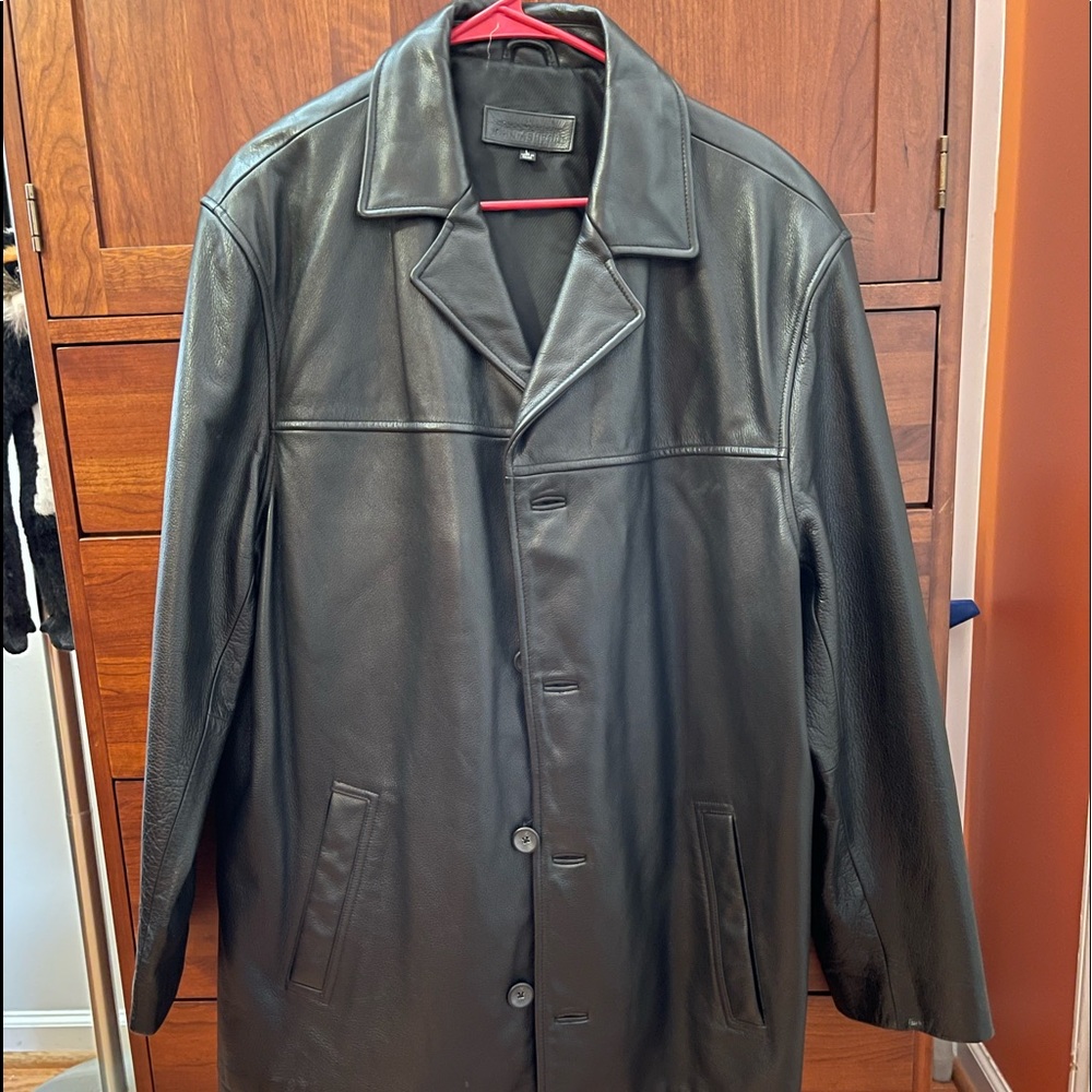 John Ashford Mens Large Leather Jacket Black